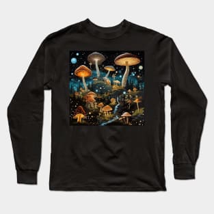 Starry Night Magic Mushroom Long Sleeve T-Shirt